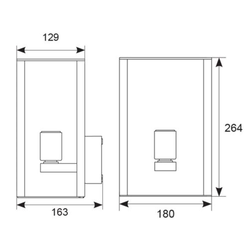  Outdoor Wall Light With Clear Glass (Graphite) IP54 Rated Exterior Box Wall Lamp - 4L2/6101