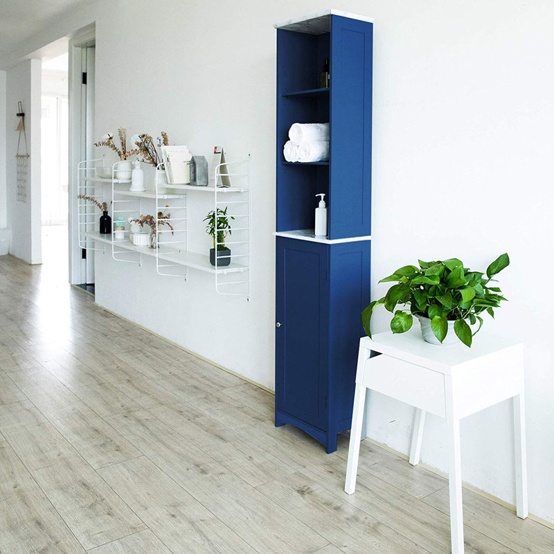 New England Linen Cabinet, Blue