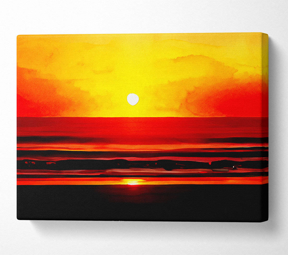 House of Hampton Red Ocean Waves - Wrapped Canvas Art Prints | Wayfair ...
