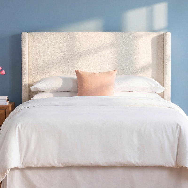 Bellfield Upholstered Headboard, King, Classic Snow Boucle