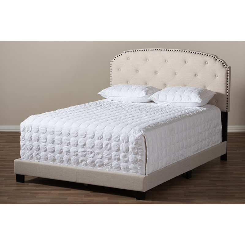Jeb Upholstered Standard Bed, Light Beige, Queen