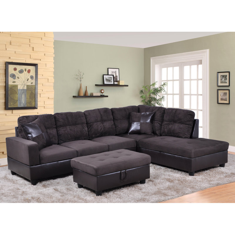 Balk Upholstered L-Shaped Sectional Right Hand Facing, Right Hand Facing, Chocolate Linen