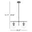 Lustre industriel noir, hauteur réglable, 20,5 po x 5,9 po x 14,2 à 29,9 po | Corps et base en métal, 2 capuchons en verre de 15 cm (5,9 po) | 2 x culot E14 de 40 W maximum | Conception moderne de couleur unie pour la maison et le bureau-544704937-573180902