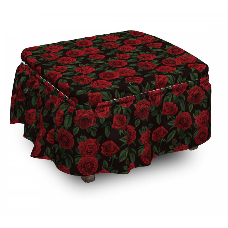 Ensemble de housse pour repose-pieds coussin de boîte 2 pièces rose