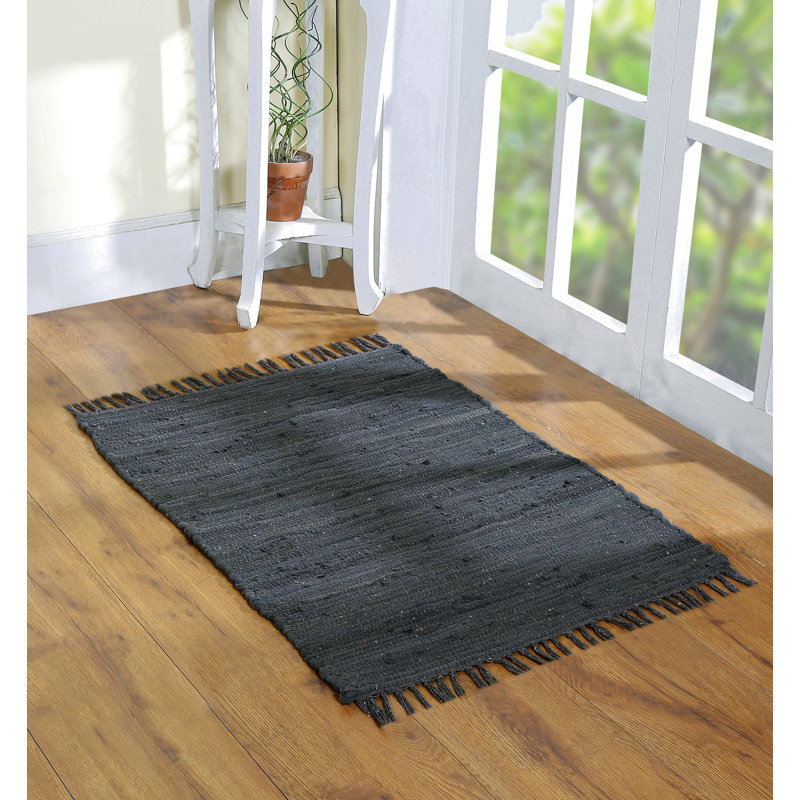 Handcrafted Cotton Rag Rug 24X36" - 2X3' Washable, Reversible, With Tassels For Living Room & Entryway