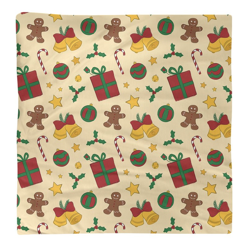 Serviette de noël fêter hol, 22 po x 22 po, Vert / Rouge, Coton