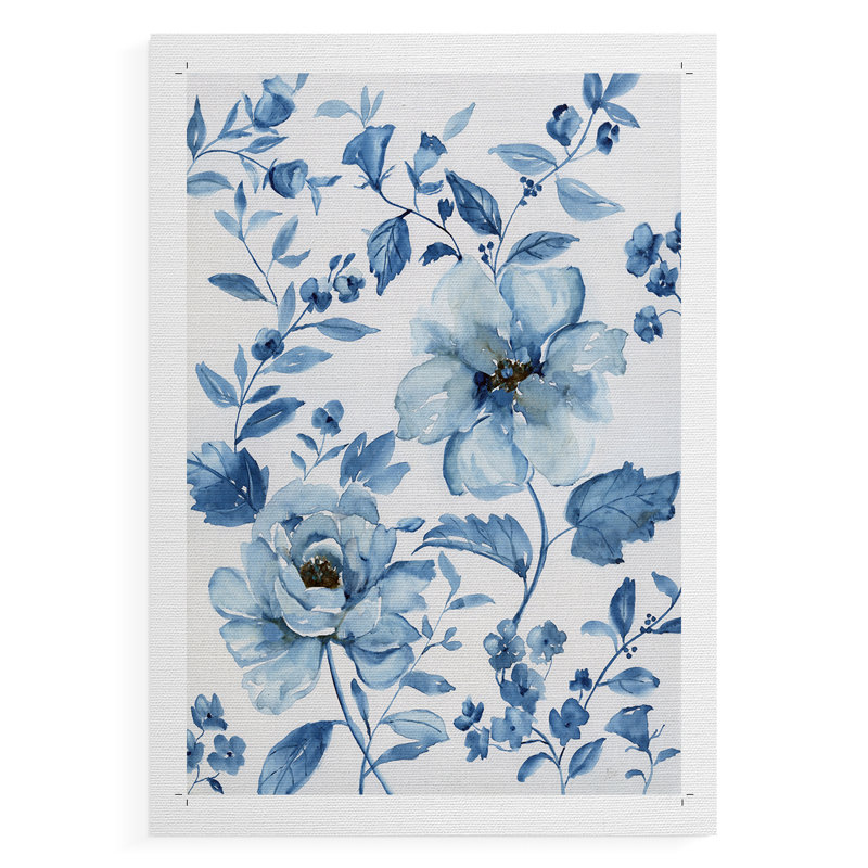 Bleu chinoiserie - reproduction de toile seulement - non encadrée, H 27 po x l 18 po