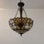Luminaires suspendus en verre coloré de style baroque Tiffany Chandeliers inclus l 16 po x P 16 po x H 60 po