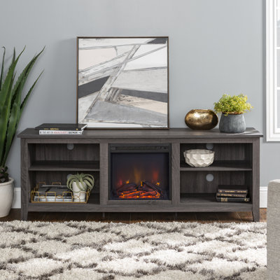 Kneeland 70" Open Storage TV Stand with Electric Fireplace