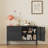  25 Inch Metal Side Cabinet, Double Door TV Stand, Storage Cabinet with Adjustable Shelves-1799605474