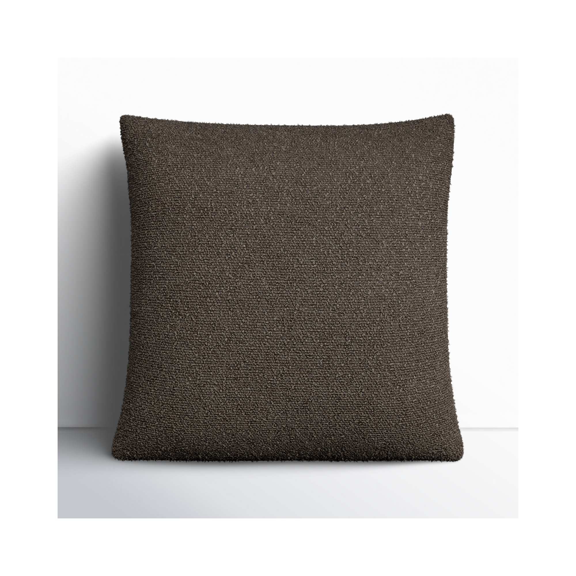 Amalfi Boucle Throw Pillow, Brown, 22" x 22", Down