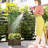 Raised Garden Bed Wood Planter with Trellis, Carbonized-1787713691