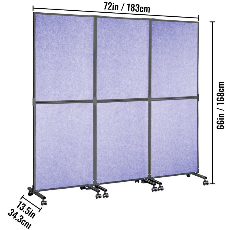 VEVOR Office 3 Panels Freestanding Room Divider | Wayfair