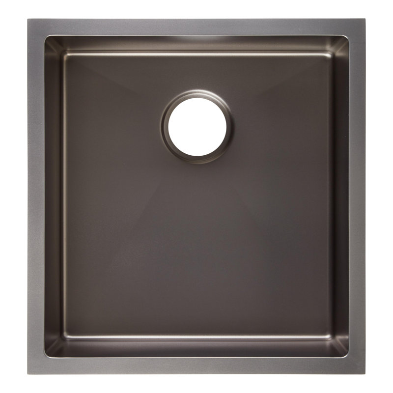 Atlas 19" L Undermount Kitchen Sink, Gunmetal Black