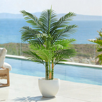 Fake Palm Tree, Planter Not Included, Perfect for Your Own Pot, Tropical Accent Plant for Home & Office Desk