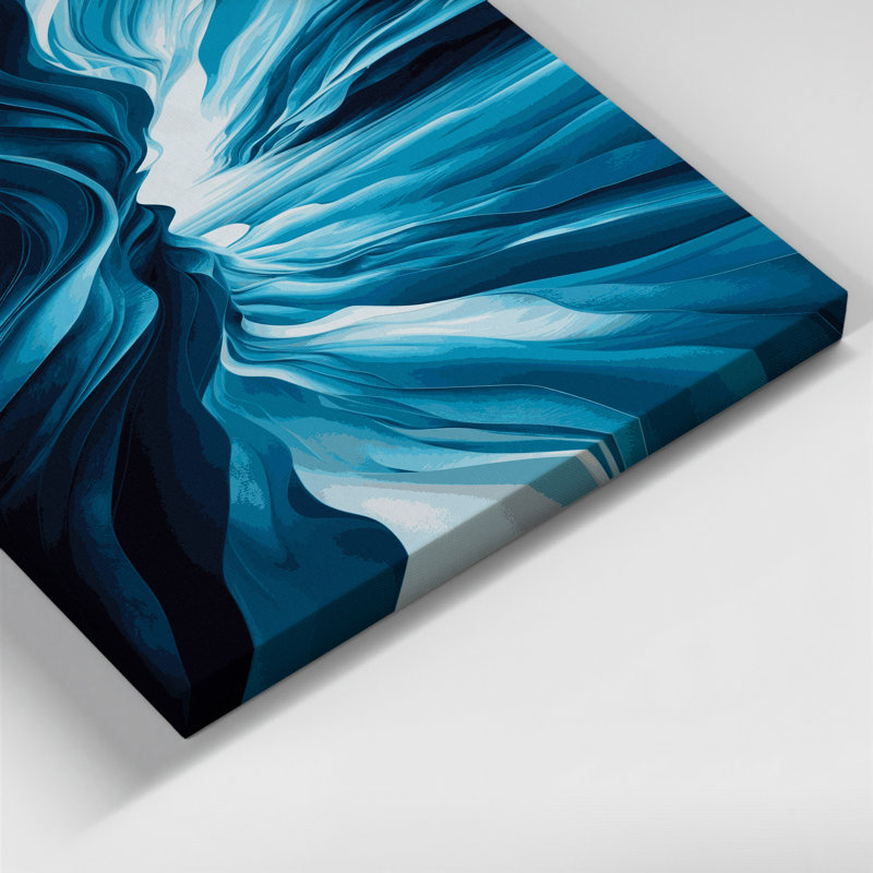 «Abstract Landscape 29», art mural sur toile bleue, H 14 po x l 11 po