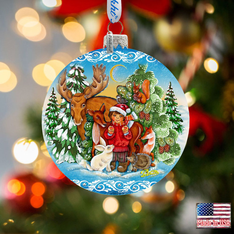Holiday Splendor 3'' Handmade Glass Ball Ornament