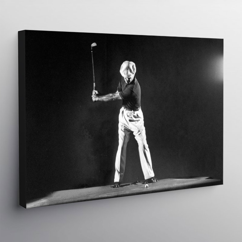 Ben Hogan Iconic Golfer Swing - Wrapped Canvas Print, 84cm H x 120cm W x 4cm D