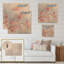 «Pink Blossoms Branch - Shabby Elegance», reproduction d'art murale en bois-77165718