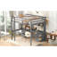 Lit mezzanine gris avec bureau, rangement généreux, tiroirs et armoire de charge-343585212