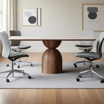 Modern Rectangular Stone Slab Conference Table