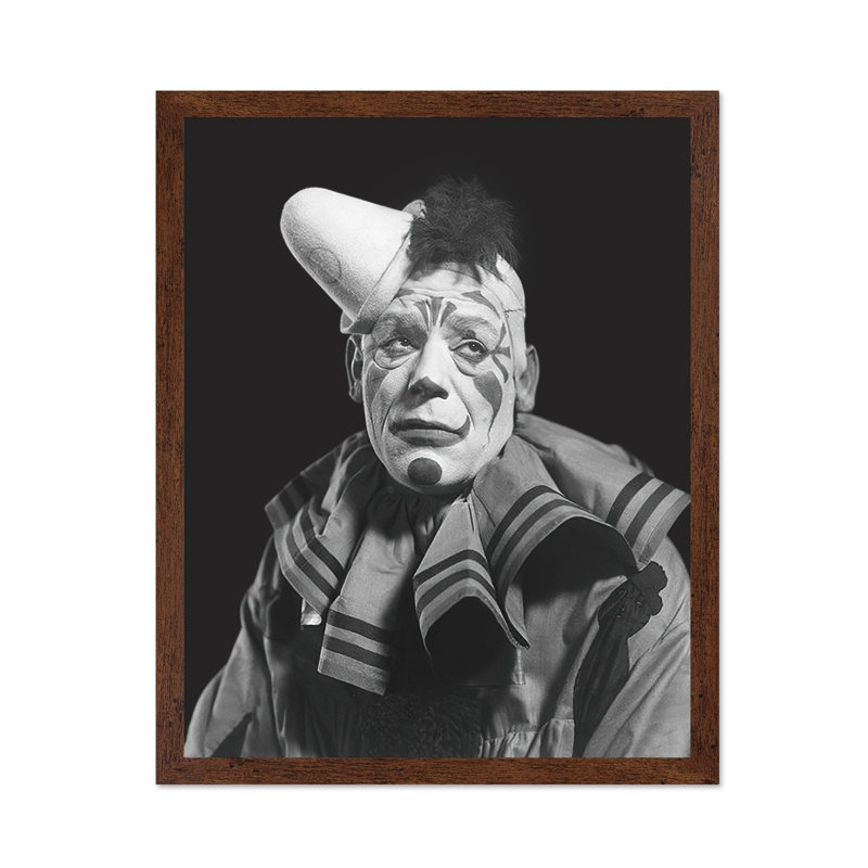Clown effrayant, Affiche, H 08 po x l 10 po, Encadrement brun