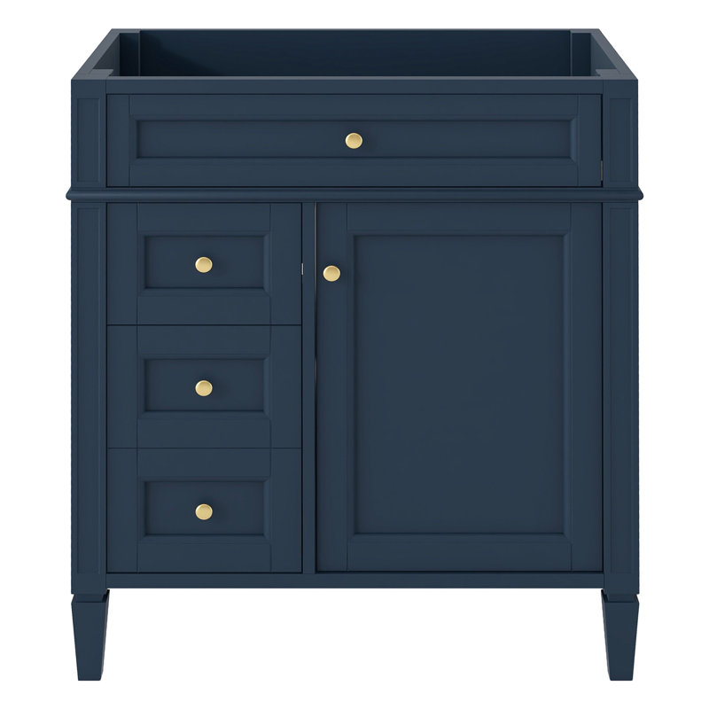 Meuble-lavabo de salle de bain de 30 po sans lavabo supérieur, armoire de rangement moderne avec 2 tiroirs et un tiroir rabattable (BASSIN INCLUS)