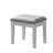 Contemporary Style 1Pc Vanity W/ Stool Set Glass Top Storage Drawers Central Mirror W/ Bulbs USB And Power Outlet White And Gray Finish