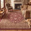 Tapis de salon traditionnel persan audacieux, de couleur bordeaux, cuivre, vert, crème et rose, lavable à la machine, antidérapant, à poils courts, adapté à l'intérieur et à l'extérieur, pour salon, chambre, salle à manger, entrée, couloir, bureau.-74738857