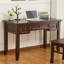 Bureau rectangulaire en bois massif brun noisette