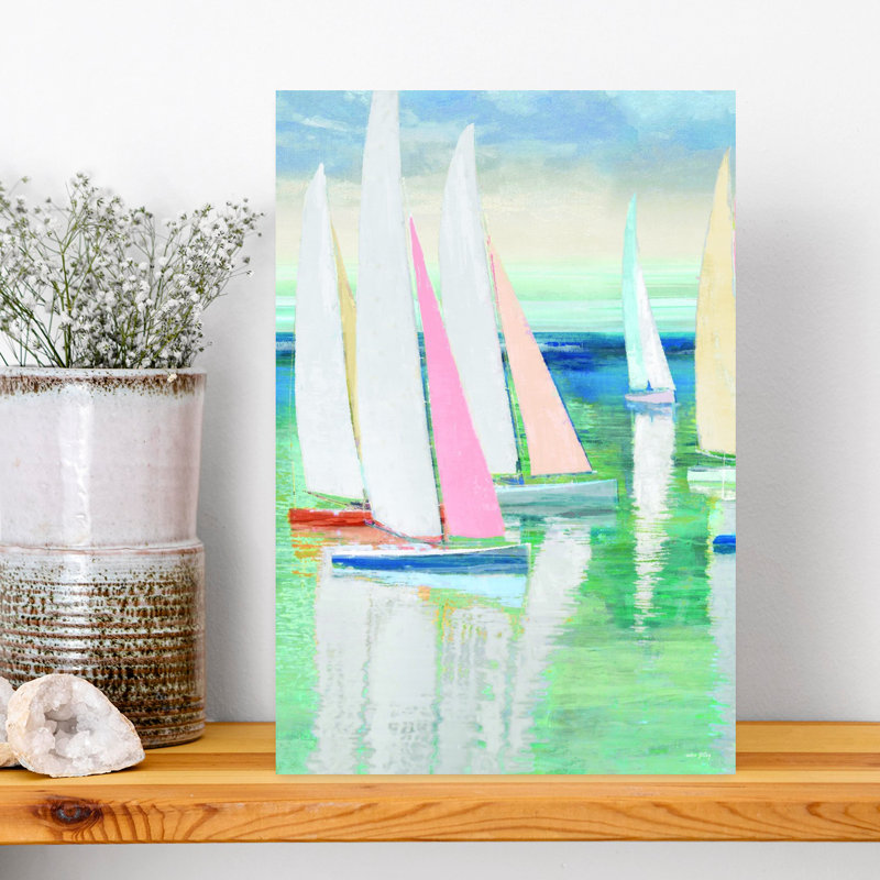 Art contemporain bord de mer, H 18 po x l 12 po