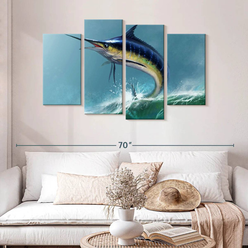 Brampt Leaping Marlin, 32" H x 52" W