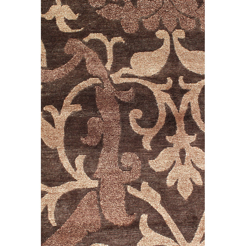 Pageantry Damask Area Rug in Brown, Rectangle 10'1" x 14'1"