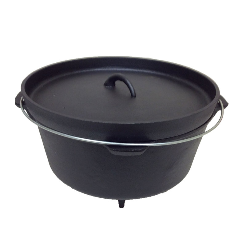 Cocotte ronde en fonte avec couvercle Cuisiland, 16 pintes