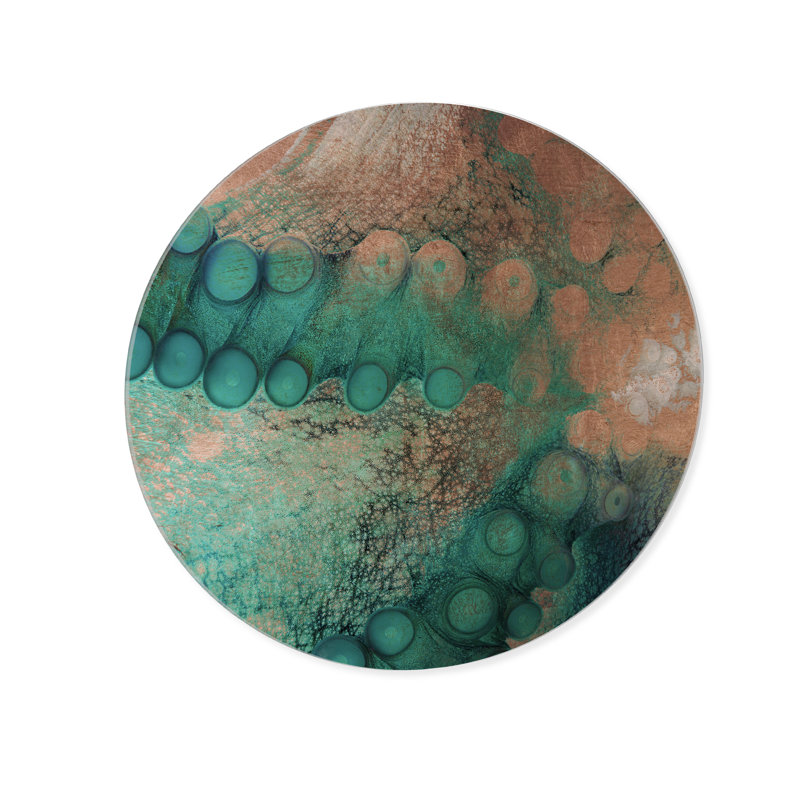 Day Octopus Round Print by David Fleetham