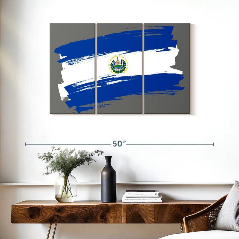 Brushed El Salvador Flag, 24" H x 38" W