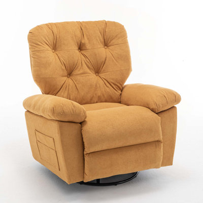 Relaxing Recliner Chair,Soft Artificial Fleece,Overstuffed,Swivel,Glider,Side Pocket