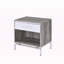 Table d'appoint Elegant Reprise - Plateau en chêne gris avec plateau blanc, tiroir et compartiment ouvert pour les espaces de vie