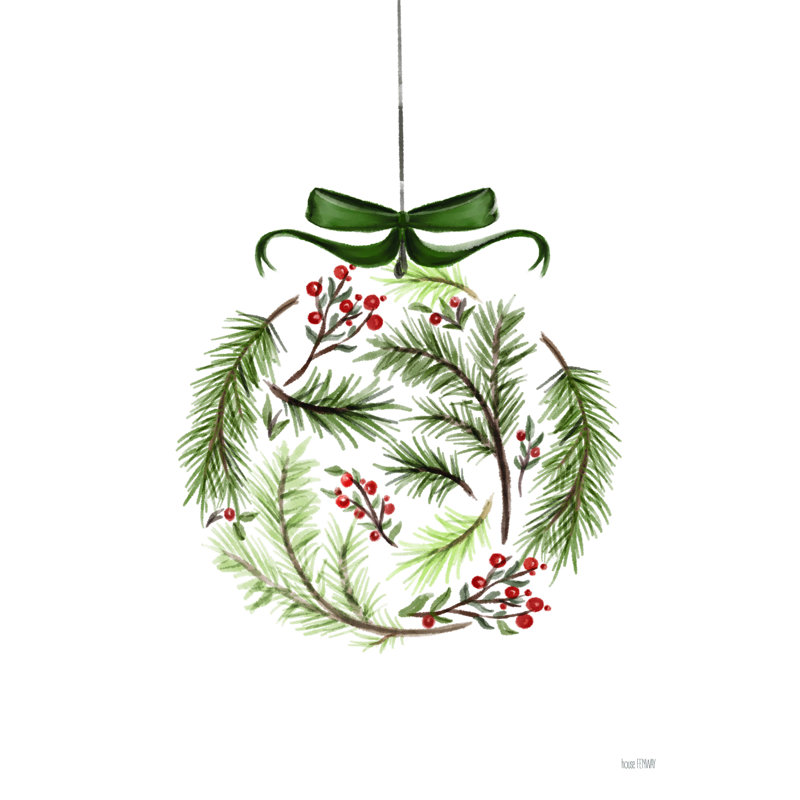 «Evergreen Ornament II» par House Fenway - impression sur toile tendue, H 16 po x l 12 po