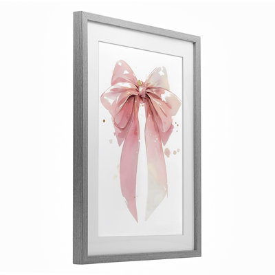 Reproduction sous verre moderne et élégante encadrée d'un nœud rose, design par Creative Studio