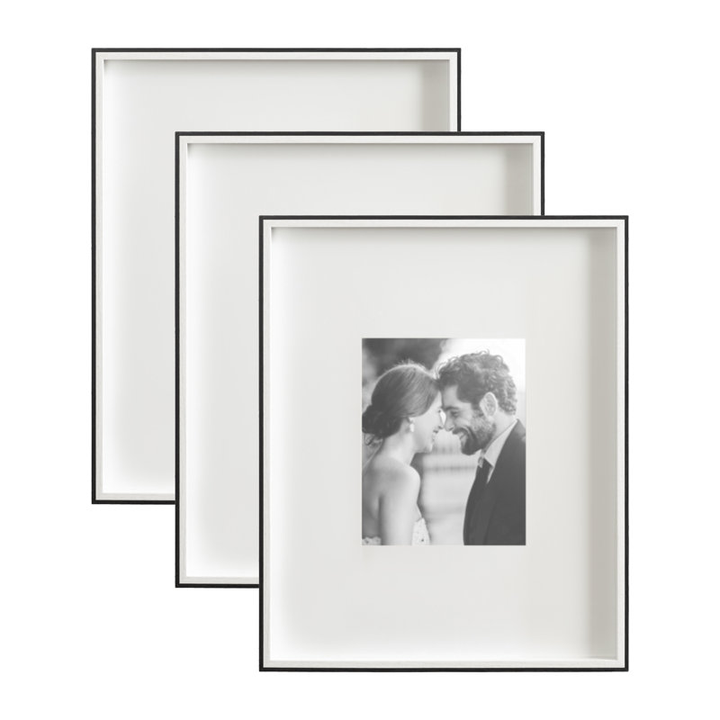 Develin Matte Plastic Single Picture Frame Set, 8" x 10", White/Black