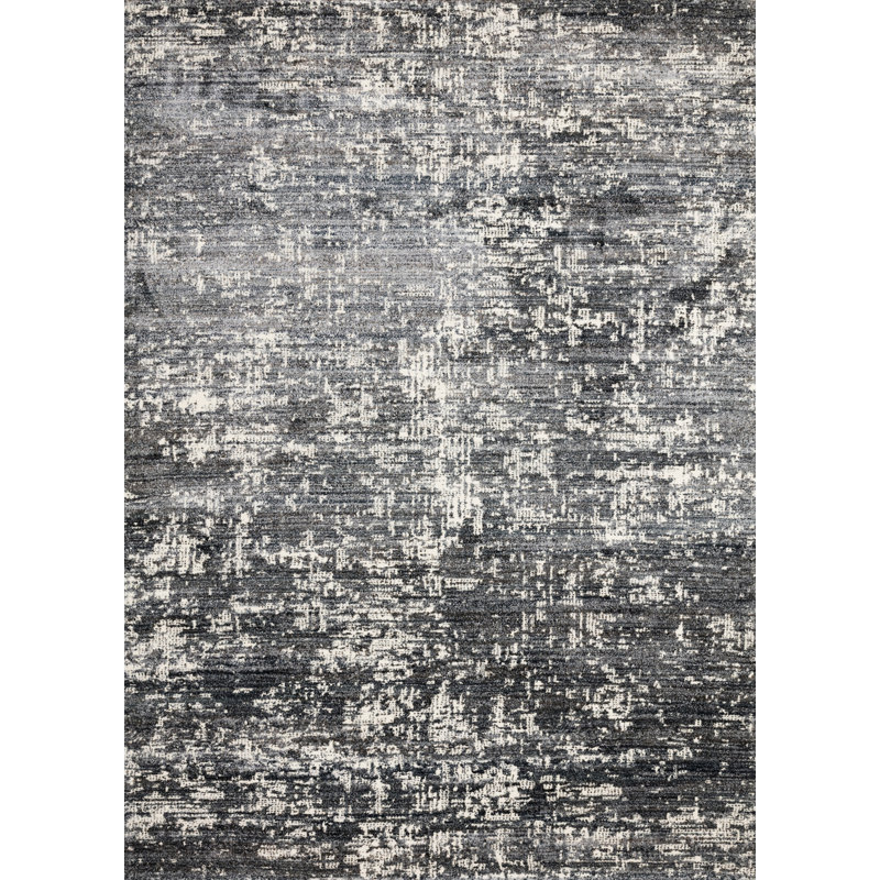 Tapis abstrait en denim Tergel, Rectangle 2 pi 7 po x 4 pi
