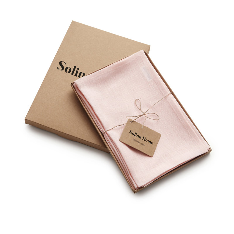 100% Pure Linen Dinner Napkins - Fete, Pink
