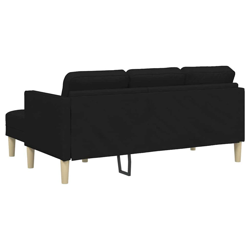 vidaXL Sofa Set with Cushion Black Polyester, Black