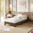 Wooden Bed Frame for Mattress, Farmhouse Platform Bed with Reinforced Slats & Center Support, No Box Spring Needed-1417589225