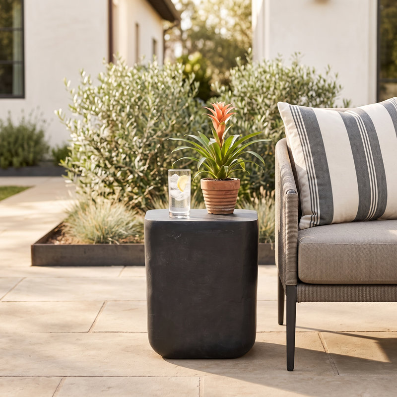 Abramson Square Outdoor Side Table , 14.5 " W 14.5 " D, Aged Gray