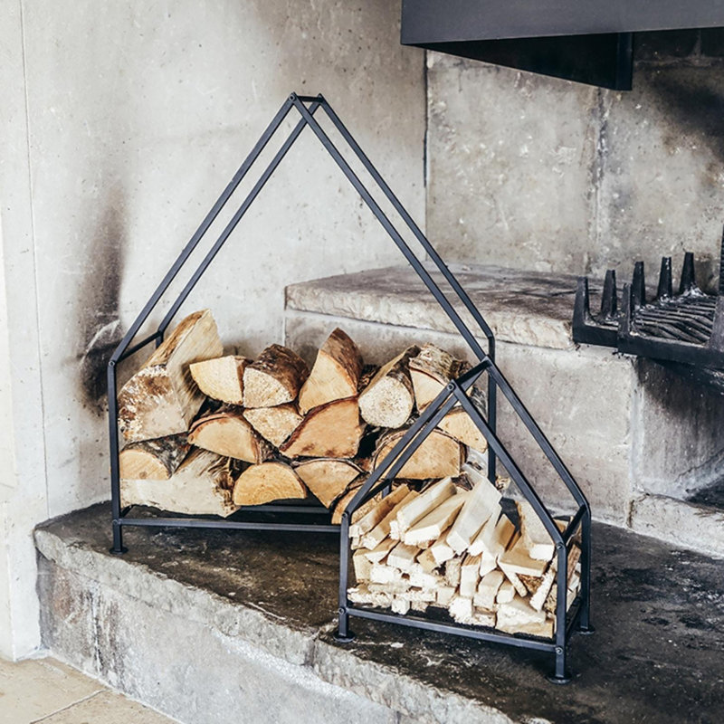 Jenielle House Shaped Kindling Holder, Black
