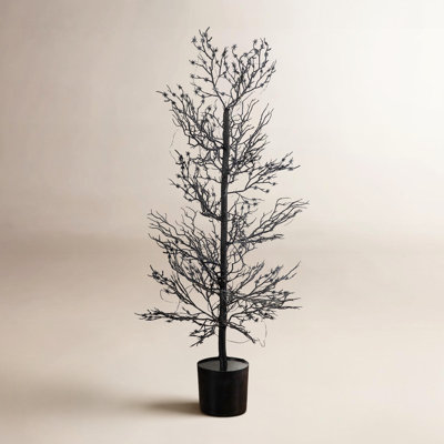 3ft. Pre-Lit Artificial Halloween Spider Twig Tree with 80 Orange & Purple LED Lights