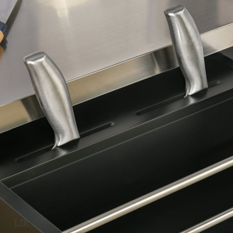 Îlot de cuisine sur roulettes, chariot de cuisine roulant avec comptoir en acier inoxydable, tiroir, porte-serviettes et porte-épices, chariot de rangement utilitaire, îlot de cuisine