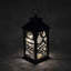 220mm Rustic Silver LED Christmas Lantern with Warm White Lights, PVC Tabletop Holiday Decoration